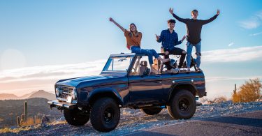 kids on bronco jeep travel